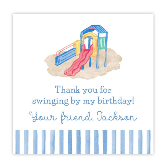 Playground Birthday Party Favor Tags (Blue)