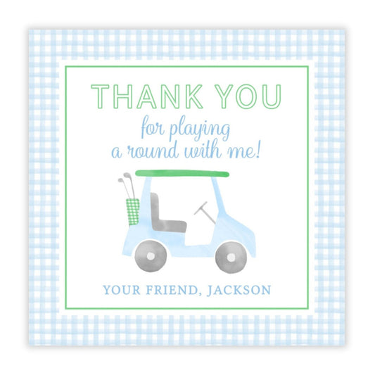 Golf First Birthday Party Favor Tags (Blue)