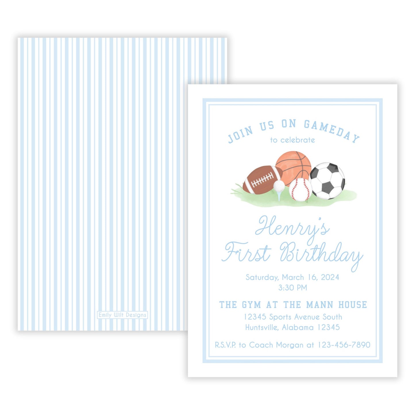 Sports First Birthday Invitations