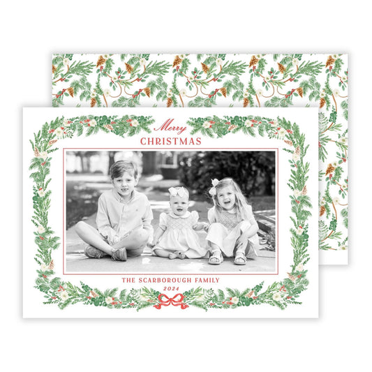 Christmas Photo Card - Magnolia Pines (Frame) (Landscape)