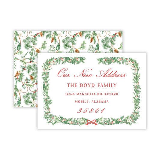 Christmas New Address Enclosure Card - Magnolia Pines