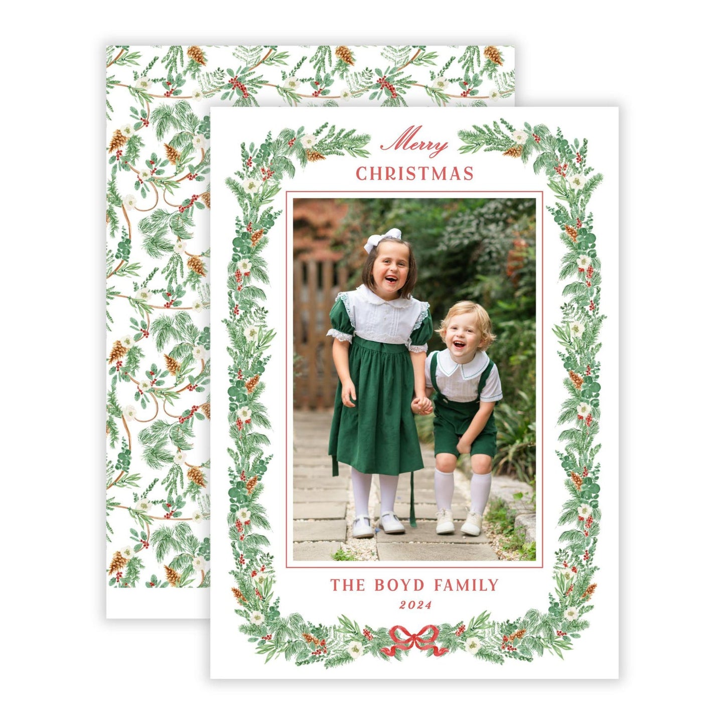 Christmas Photo Card - Magnolia Pines (Frame) (Portrait)