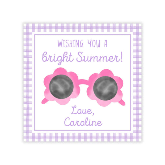 PRINTABLE End of School Gift Tag Template - Sunglasses, Pink
