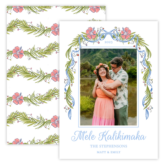 Christmas Photo Card - Mele Kalikimaka (Portrait)