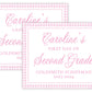 PRINTABLE First and Last Day of School Sign - Gingham (Pink)