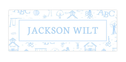 Name Labels - Blue School Toile