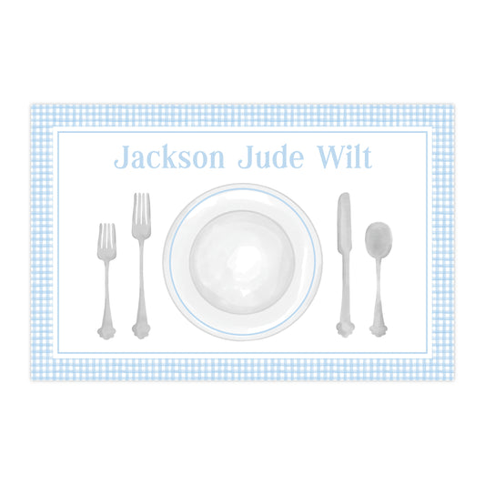 Laminated Table Setting Placemat (Blue)