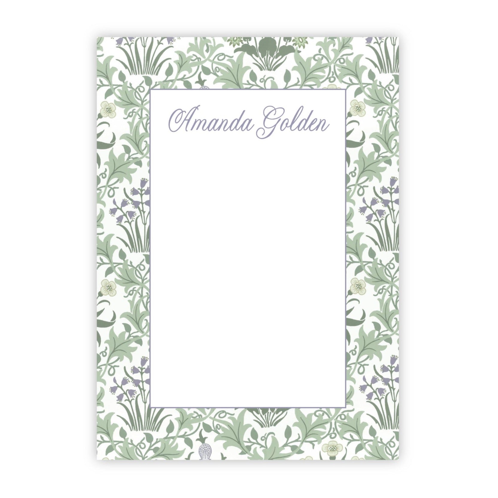 floral personalized notepad with name