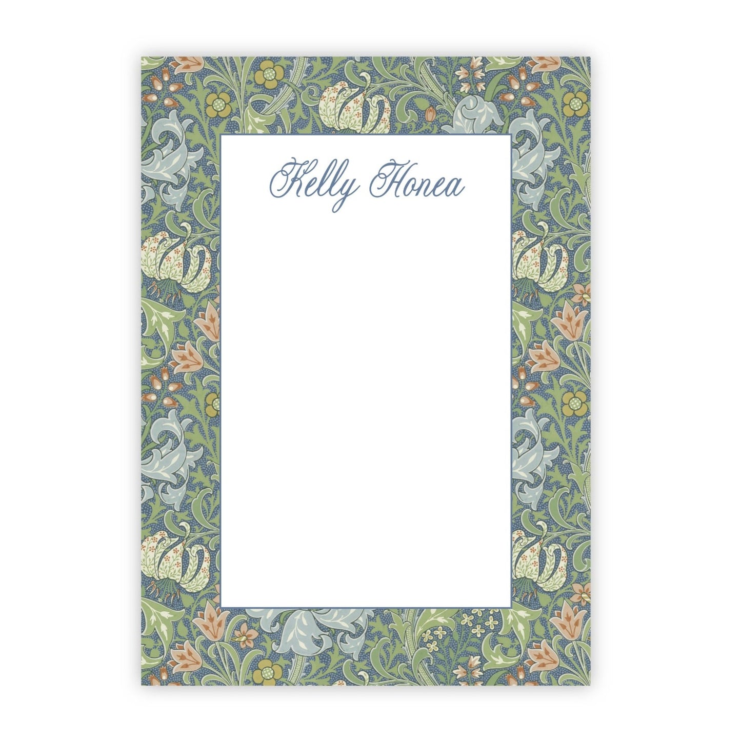 Watercolor Floral Lily Personalized Notepad With Name