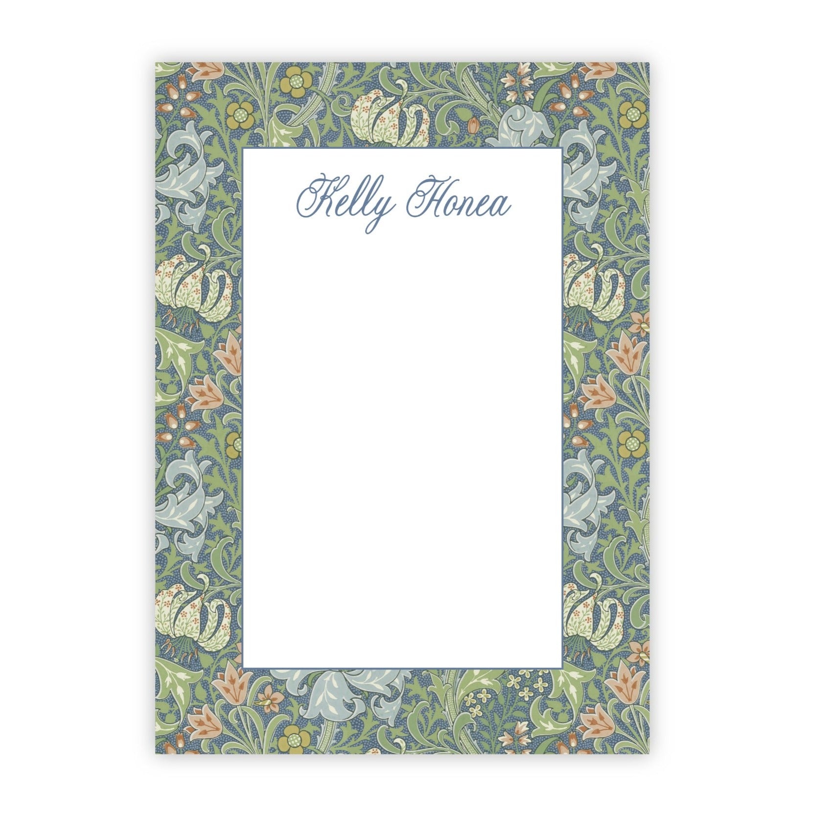 Watercolor Floral Lily Personalized Notepad With Name