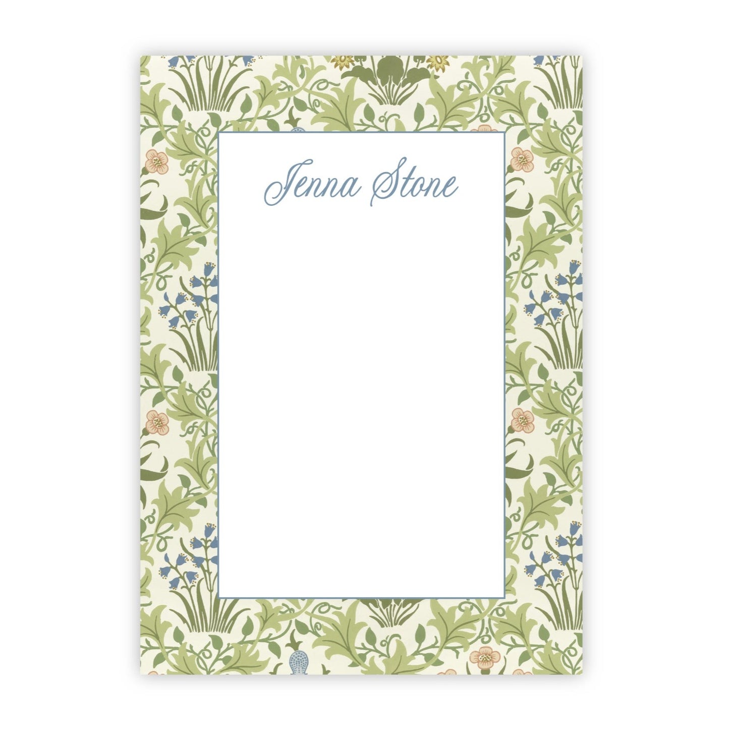 Watercolor Floral Personalized Notepad with Name for Women