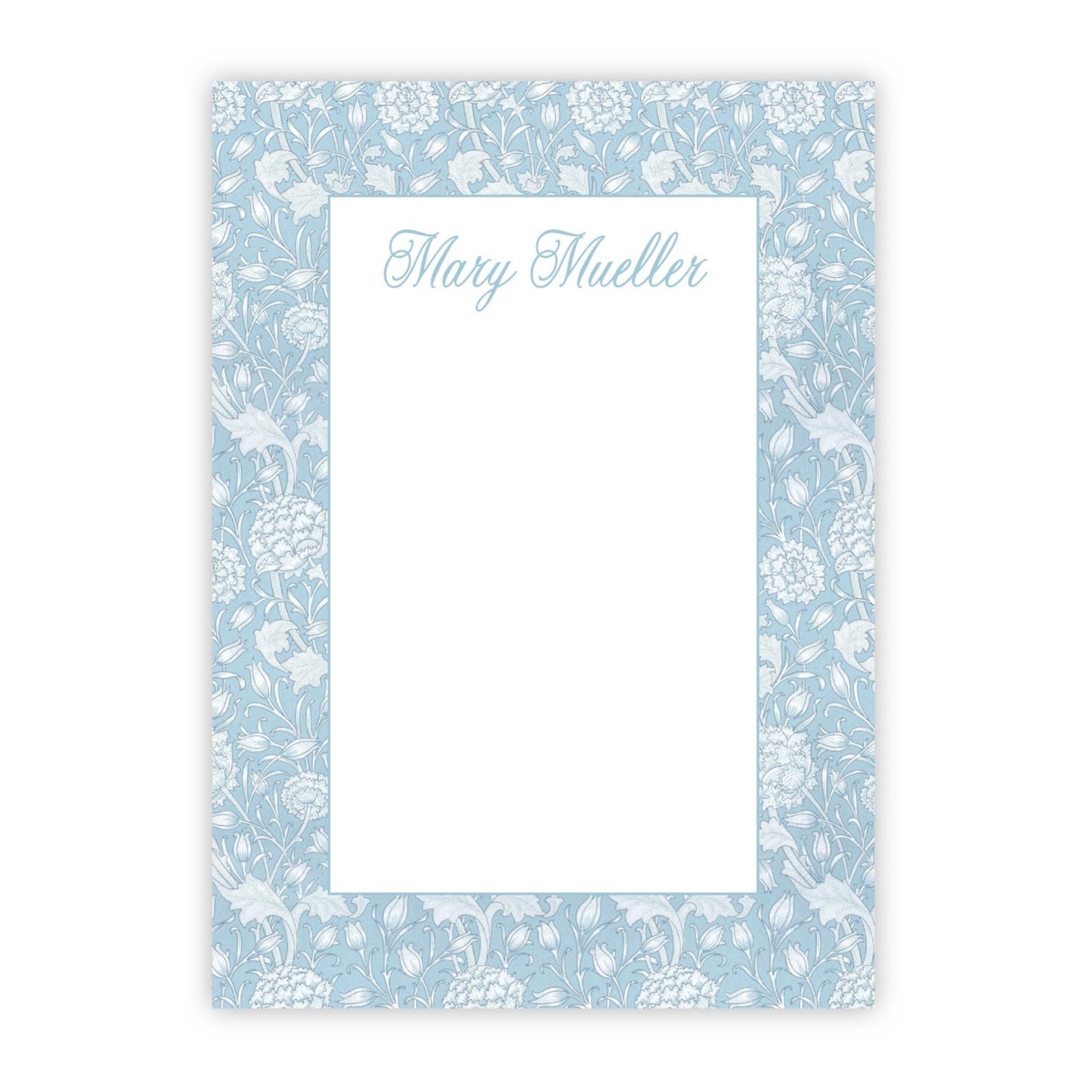 Blue Tulip Grandmillennial Floral Notepad with Name for Women